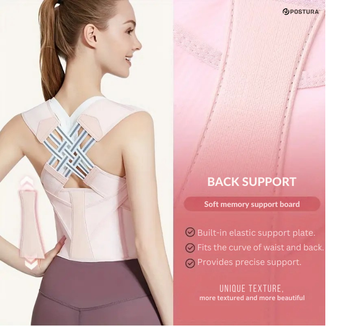 Postura Spine Support Corrector for Men and Women, Shoulder Straightener, Adjustable Full Back Support, Upper and Lower Back Pain Relief